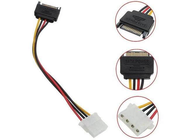 Male Female 4-pin Power Drive Adapter adaptor Cable to Molex IDE SATA 15-pin 1PC