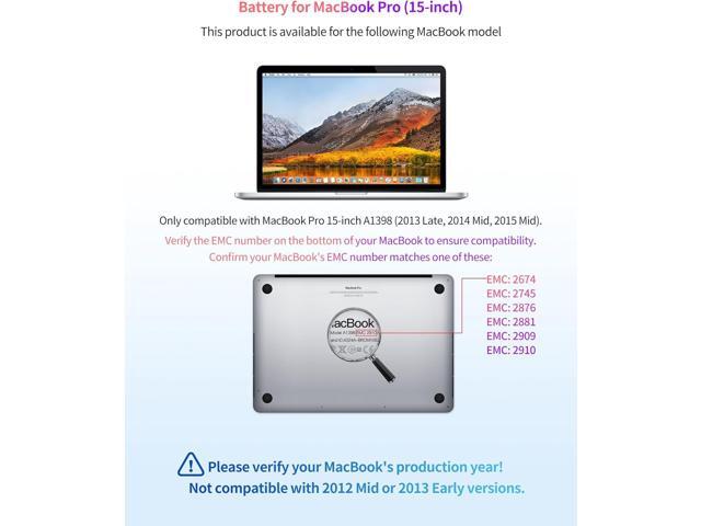 ASMARK A1494/A1618 Battery Replacement for MacBook Pro 15-inch A1398 (Mid 2015,Mid 2014,Late 2013) Retina
