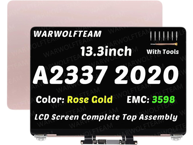 LCD Screen Display Full Top Assembly Compatible with MacBook Air 13' M1 2020 A2337 EMC 3598 MGN63 MGN93 MGND3 MGN73 MGNA3 MGNE3 2560 x 1600...