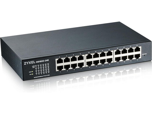 Zyxel 24 Port Ethernet Switch Smart Managed Gigabit Network Switch 24x GbE RJ-45 Ports 48 Gbps Switching Capacity Wall or Rack Mount,...