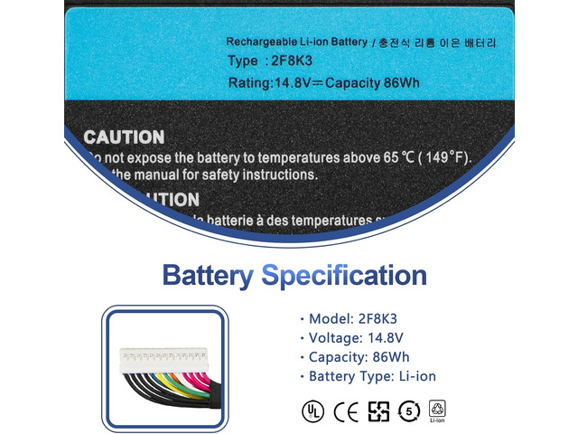ANTIEE 2F8K3 Laptop Battery for Dell Alienware 17 R1 17X M17X-R5, Alienware 18 R1 18X M18X-R3 Series P18E P18E001 P19E P19E001 02F8K3 G33TT KJ2PX...