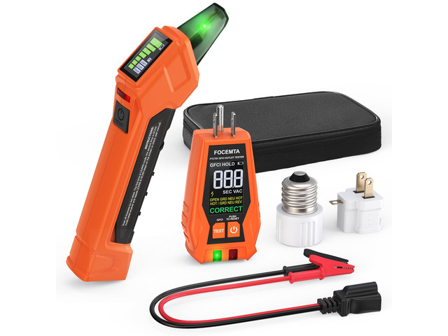 Circuit Breaker Finder Kit with GFCI Outlet Tester for 90-135V AC Circuits,includes Light Socket Adapter, 3-2 Prong Grounding Adapter & Clip...