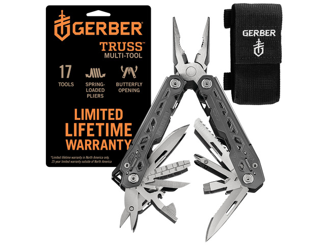 Gear Truss 17-in-1 EDC Needle Nose Pliers Multi tool - includes Pocket Knife, Screwdriver, and Bottle Opener Accessories - Gifts for Men, Fishing...