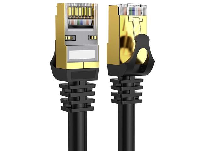VAREQOY Cat 8 Ethernet Cable 50 ft Shielded 26AWG Lastest 40Gbps 2000Mhz SFTP Patch Cord Heavy Duty High Speed Cat8 LAN Network RJ45 Cable- in Wall.