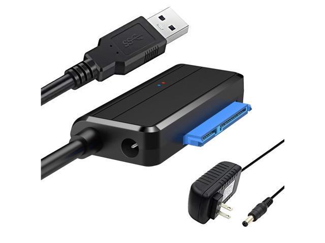 VAREQOY SATA to USB Cable USB 3.0 to 2.5 3.5 inch Hard Drive Adapter External Converter for SSD/HDD Data Transfer, with 12V/2A Power Supply,...