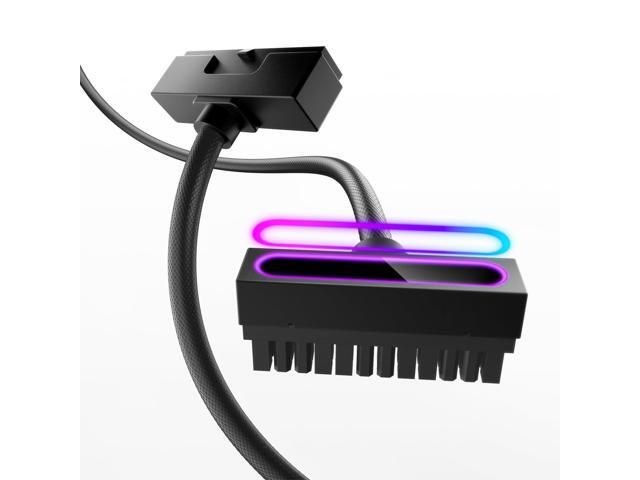 VAREQOY Hydrus-24PIN PC PSU Extension Cable ARGB LED, Copper Wire Motherboard Power Extension Cable Integrated Minimalist Design, 2000W Power...