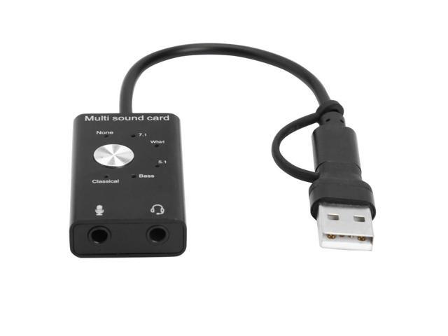 VAREQOY USB2.0 Type C Plug And Play Antimagnetic Virtual 7.1 Portabe Sound Card Audio Adapter For Laptop PC Computer 3D Stereo