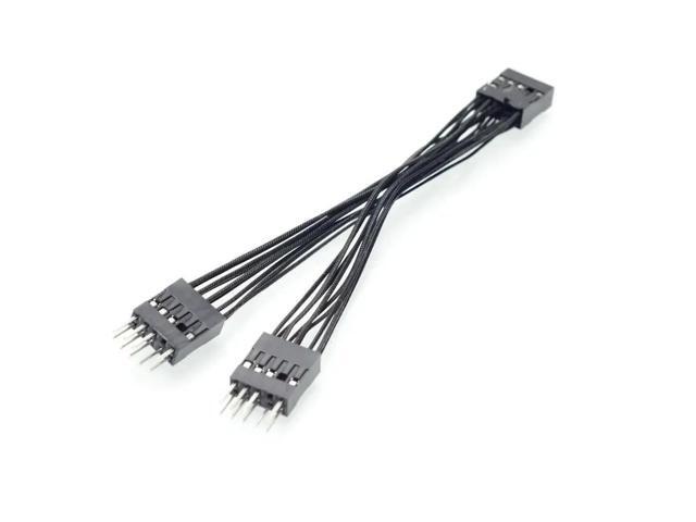 SOEWIOU Motherboard 9Pin HD Audio 1 to 2 Port Multiplier Y Splitter Male to Female Extension Cable