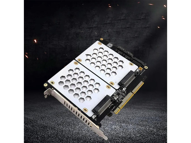 SOEWIOU U.2 Dual Drive Adapter Card 2.5 Inch SATA Hard Drive To PCIE4.0 Split Card U2 To PCI E Adapter Card U.2 PCIe Adapter