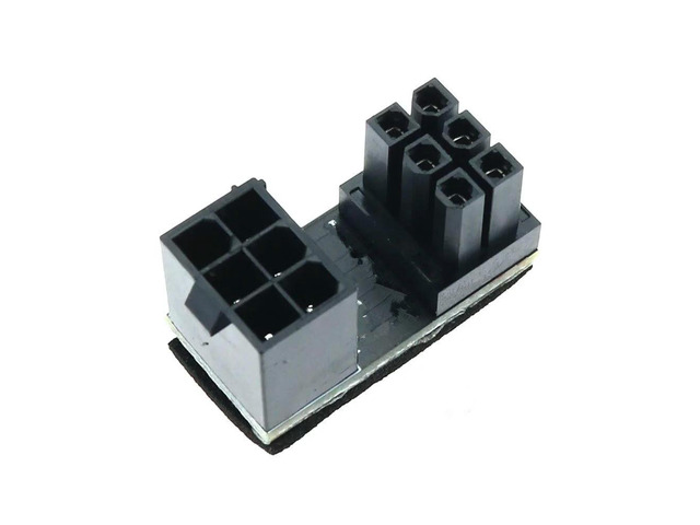 SOEWIOU 2Pcs/lot 6pin 8pin Male 180 Degree Angled to 6pin 8Pin Female Power Adapter Port Connector plug socket PC Graphics Card