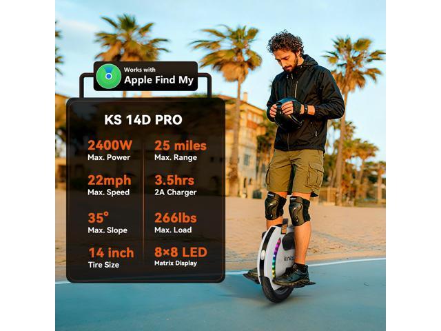 KINGSONG 14DPro Electric Unicycle for Adults: 2400W Peak Motor Delivers 25-Mile Range & 35° Hill Climbing. The 14' Self-Balancing EUC with Smart...