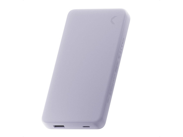 Clemm Portable Charger 10,000mAh Dual Port (USB-A, USB-C) (Lavender)