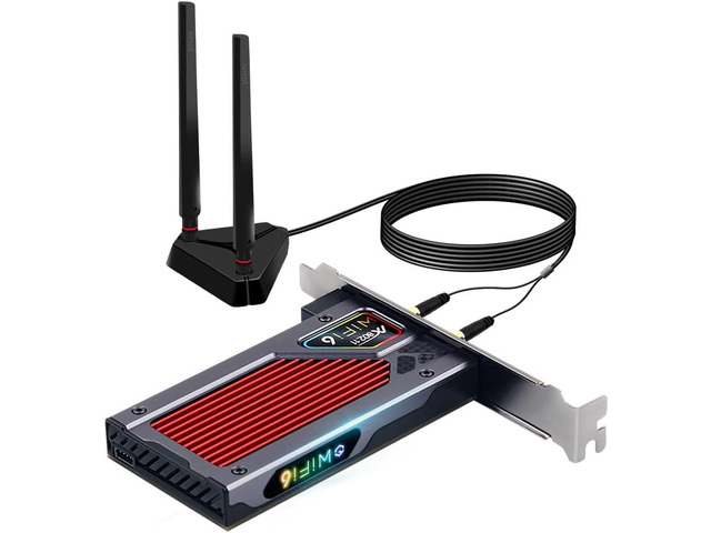 FENVi AX210 WiFi 6E PCIe WiFi Card, Tri-Band 5400Mbps, Bluetooth 5.3, with RGB Lightning for Gaming, Compatible with Windows 11/10