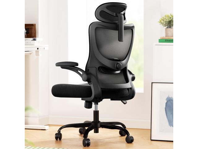 Ergonomic High Back Mesh Office Chair with Adjustable Lumbar Support, 3D Armrests and 2D Headrest, Swivel Rolling Task Chair for Adults, Black