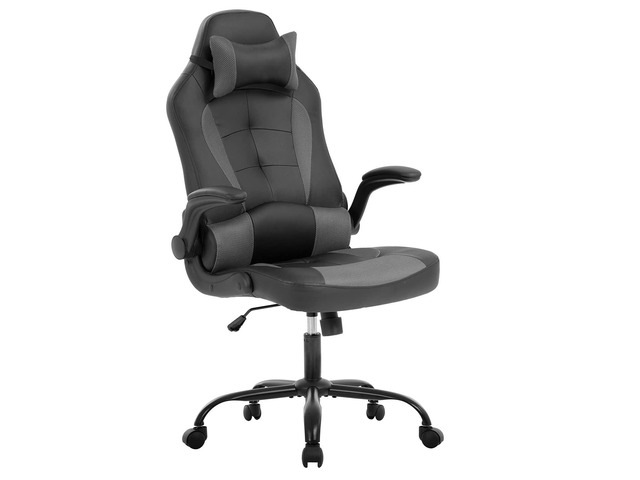 Ergonomic High Back Racing Style Gaming Chair with Flip-Up Arms Headrest & Lumbar Support, Swivel Computer Desk Chair for Home Office