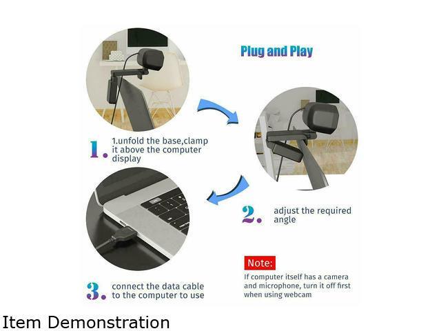 SOEWIOU Webcam with Microphone for Desktop, 1080P HD USB Computer Cameras with Privacy Shutter & Webcam Tripod, Streaming Webcam with Flexible...