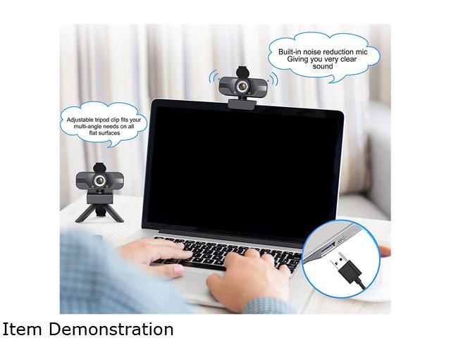 SOEWIOU Webcam with Microphone for Desktop, 1080P HD USB Computer Cameras with Privacy Shutter & Webcam Tripod, Streaming Webcam with Flexible...