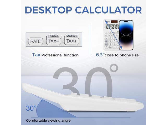 SOEWIOU Pocket Small Size Desk Calculator, 12 Digit Large LCD Display, Basic Tax Function Handheld Desktop Calculator with Solar Battery Dual...