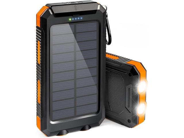 SOEWIOU Upgrade Solar Power Bank, Portable Charger, 20000mAh Solar Charger with Dual LED Flashlight 2 USB A Ports + USB C Port and...