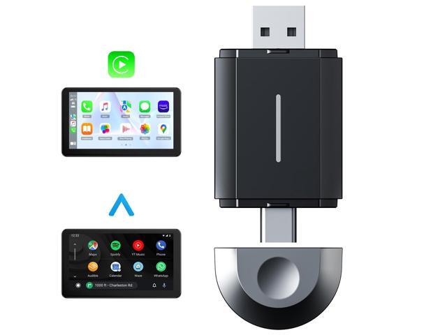 SOEWIOU 2 in 1 Wireless CarPlay Adapter Android Auto Wireless Adapter Box, Car Dongle Converts Wired to Wireless Wired CarPlay Cars, Type-C/USB,...