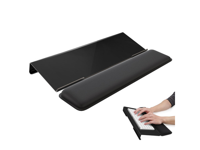 Computer Keyboard Wrist Rest, Keyboard Riser Stand for Desktop Black, Ergonomic Acrylic Keyboard Holder, Non-slip Wrist Pad, Pain Relief for...