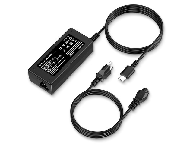 Universal 65W USB C Laptop Charger Compatible with Lenovo,HP, Dell, Acer, Asus, Samsung, Google and More, for Office, School, and Family