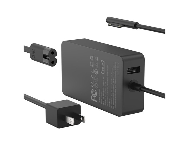 65W Charger Compatible with Microsoft Surface Pro 11, 10, 9, 8, 7+, 7, 6, 5, 4, 3, X, Power Adapter for Windows Surface Laptop 7/6/5/4/3/2/1, Go...