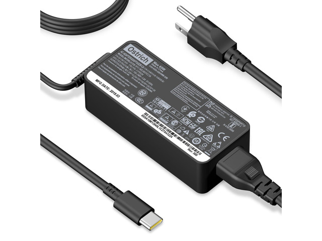 Charger Compatible with Lenovo Laptop Computer Thinkpad Yoga Chromebook USB C Laptop Charger 65W 45W