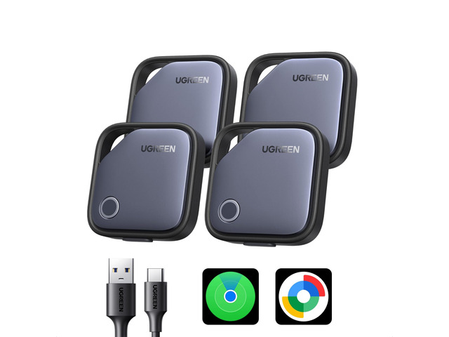 Finder Duo Air Tracker Tags 4 Pack (iOS and Android) Rechargeable Android Tracker Tags Bluetooth Key Finder Compatible with iOS and Android for...