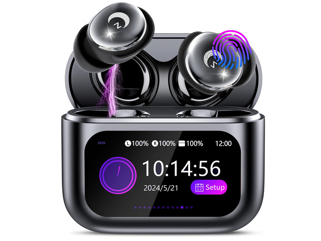 Sleep Earbuds Bluetooth 5.4, 48H Smart Touch Screen in Ear Ear Buds, 2025 Mini Sleep Headphones Small Design for Side Sleepers, 5 EQ Modes, Clear...