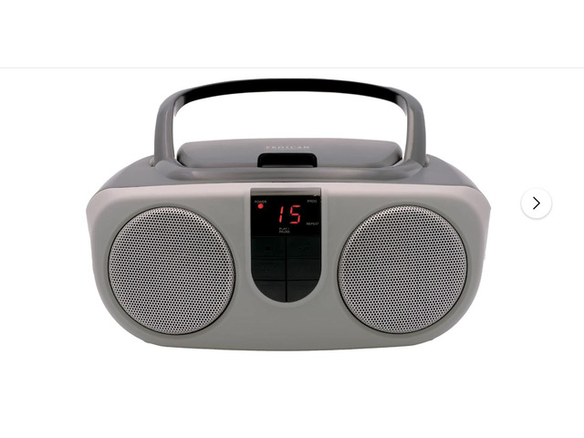Sylvania SRCD243 Portable CD Player with AM/FM Radio, Boombox (Silver/Black), 10 x 9 x 5.7 inches (Pack of 6)