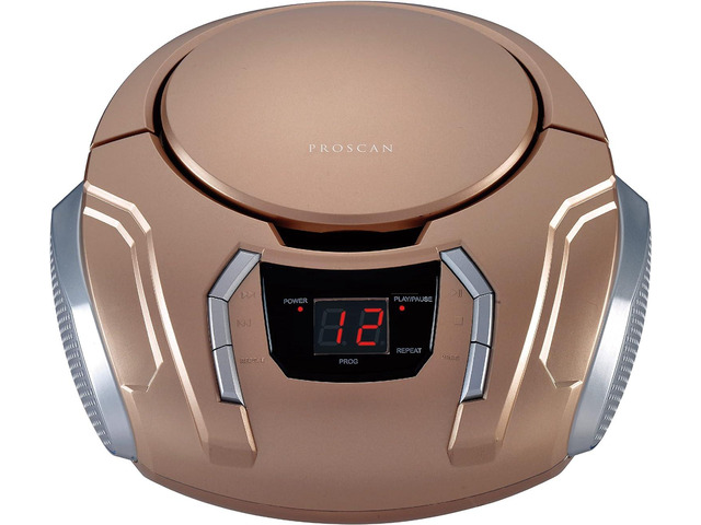 PROSCAN ELITE PORTABLE CD PLAYER BOOMBOX with AM/FM Radio + Built In Speakers + Aux Input to Phone/Headphones/Any Audio - CD Players for Home Using...