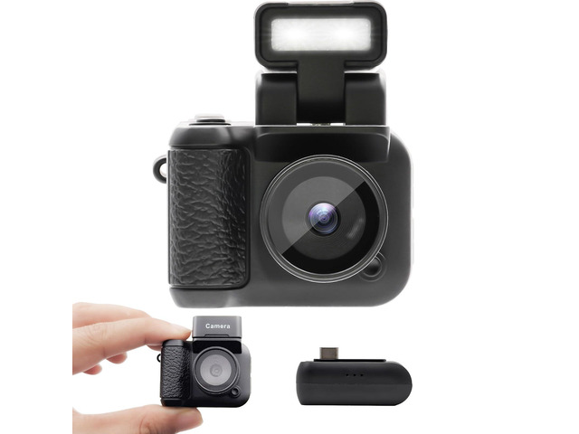 Digital Camera with 1.4 in LCD Screen 1080P 32GB Card Charging Base Monoreflexes Shaped CMOS Compact Portable Video Recorder Easy to Operate (Black)