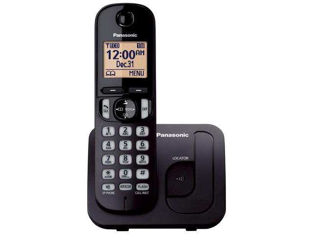 Cordless Phone, 1.6' Backlit Display, Call Block, Speakerphone, 10 Hours Talk Time, 1 Handset - KX-TGC200B (Black)