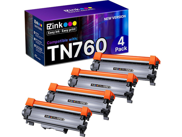 E-Z Ink TN760 Toner for Brother Printer Compatible for Brother TN-760 TN730 TN-730 Toner Cartridges to Use with MFC-L2710DW MFC-L2750DW HL-L2350DW...