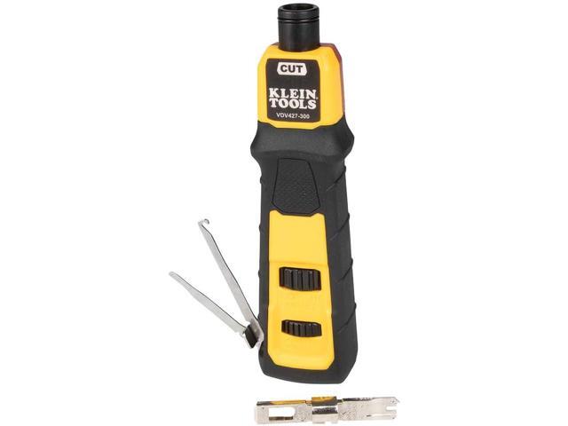 Klein Tools VDV427-300 Impact Punchdown Tool with 66/110 Blade, Reliable CAT Cable Connections, Adjustable Force, Includes Pick and Spudger