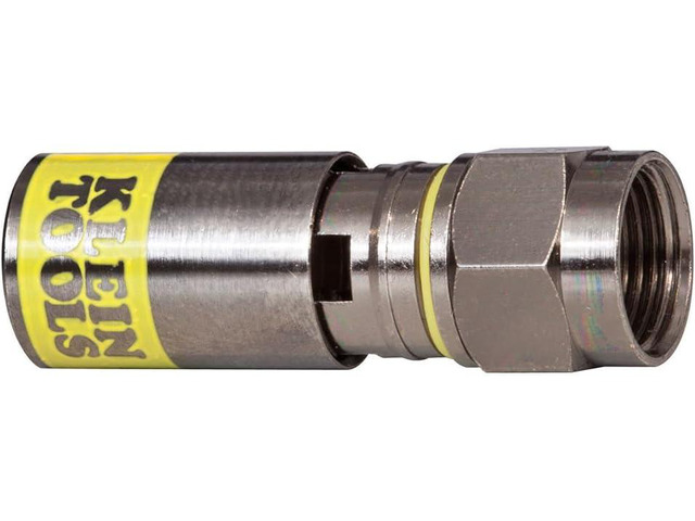 Klein Tools VDV812-606 F-Connector for RG6/6Q Coaxial Cable, Universal Compression Connectors, Male, Professional Grade, 10-Pack