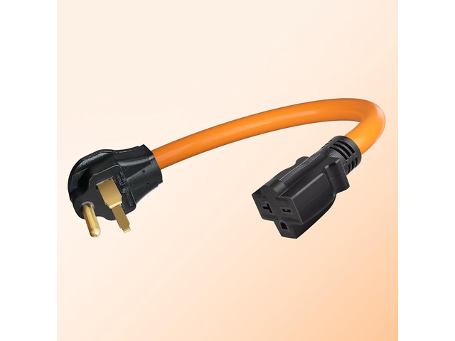 1.5 FT NEMA 6-50P to 6-20R Welder Adapter Cord,Electric Vehicle Charging Adapter,20 Amp,250V,SJTW 12AWG*3C cable and the cable UL certification,Orange