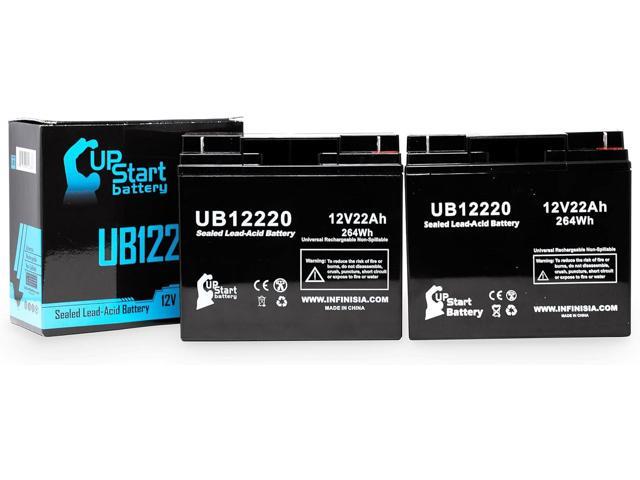 2-Pack UB12220 Universal Sealed Lead Acid Battery (12V, 22Ah, T4 Terminal, AGM, SLA) Replacement - Compatible with APC Smart UPS 1500, Smart-UPS...