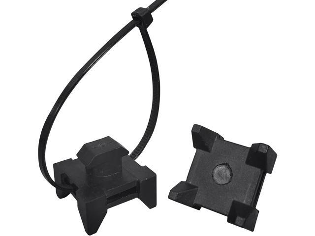 25 Pieces Plastic Cable Zip Tie Mounting Block, Cables Base Fixture, Wire Clips, Management Fastener for 40 Series Aluminum T-Slot Extruded Profiles