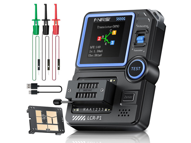 LCR-P1 Transistor Tester, LCR Meter, Capacitor Tester, Auto Test MOSFET/PNP/NPN, Diode/Zener, R/L/C & ESR Meter, SMD Adapter, NEC IR Remote...