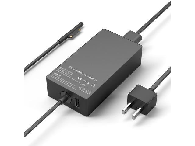 65W Surface Pro Charger Compatible with Microsoft Surface Laptop 2 3, Surface Pro X 11 10 9 8 7 6 5 4 3, Surface Go 2 Go 3, Surface Book 1 2...