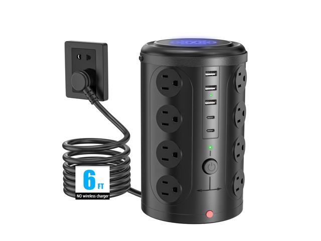 Tower Power Strip Surge Protector with 16 Outlets and 5 USB Ports (2 USB-C), 6FT Extension Cord with Multiple Outlets,Heavy Duty Charging...