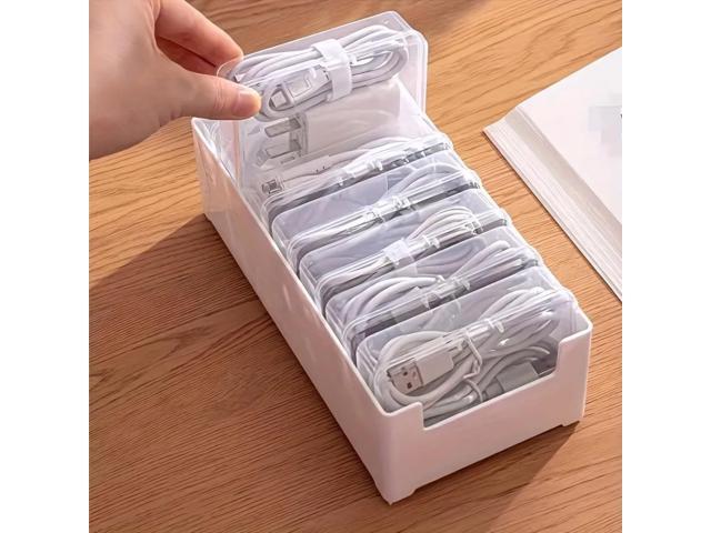 Cable Organizer Storage Box with 7 Wire Ties,Desktop Cable Management Box with Switch, Power Cord Organizer for Office,Home,Desk Accessories...
