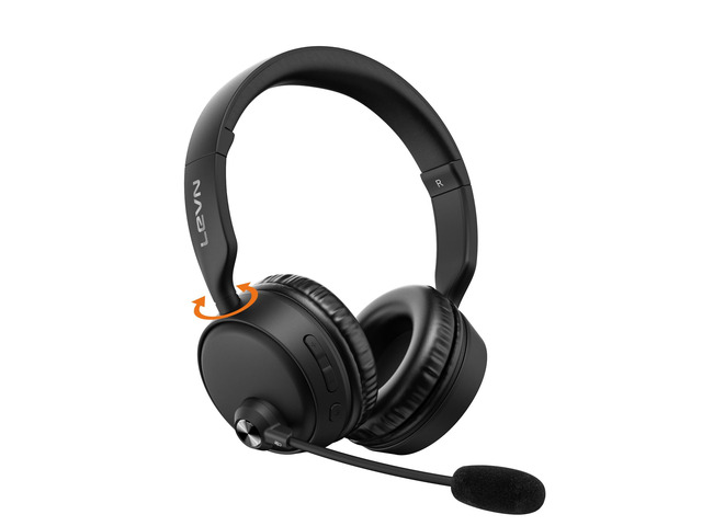 Bluetooth Headset with Microphone, 60 Hrs Working Time Dual Connection Bluetooth Headphones with Mic, Wireless Headset with Mic for Work/Video...