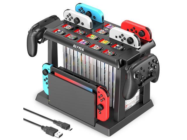 Switch Organizer Station with Controller Charger, Charging Dock for Nintendo Switch & OLED Joycons, Storage for Games, TV Dock, Pro Controller,...