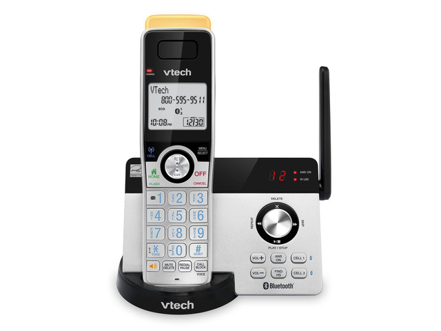 IS8121 Super Long Range Cordless Phone DECT 6.0, Bluetooth Connect to Cell, Expandable with Answering Machine, Smart Call Blocker, Intercom