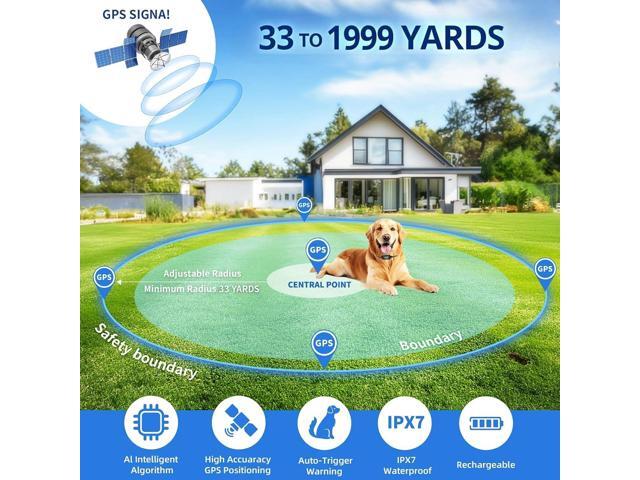 Prestige Paws GPS Wireless Dog Fence - No Monthly Fee, Waterproof Pet Containment System with Smart Shock Collar - Safe GPS Tracker for Dogs -...