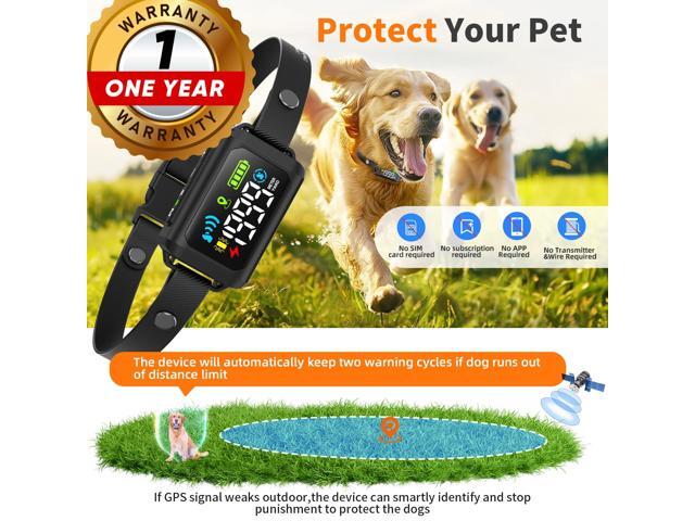 Prestige Paws GPS Wireless Dog Fence - No Monthly Fee, Waterproof Pet Containment System with Smart Shock Collar - Safe GPS Tracker for Dogs -...