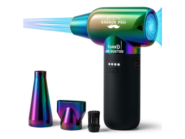 Compressed Air Duster - Electric Duster for Hair Barber, 3 Gear Mini Portable Jet Dry Air Blower, for PC, Office,Salon, Fan, Laptop, Keyboard, Car...